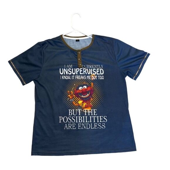 "I Am Currently Unsupervised" Funny Graphic Tee - L - Picture 1 of 5